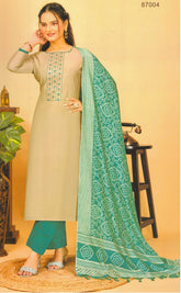 Ambarlyn Roman Silk Salwar Kameez | Embroidered Sequins Work | Ethnic Printed Silk Dupatta